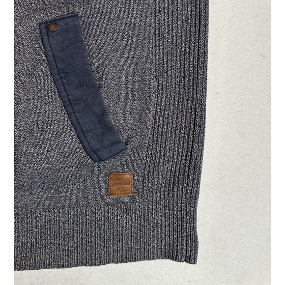 Buffalo David Bitton Men's Large Full Zip Hooded Jacket Gray Blue - Picture 8 of 9